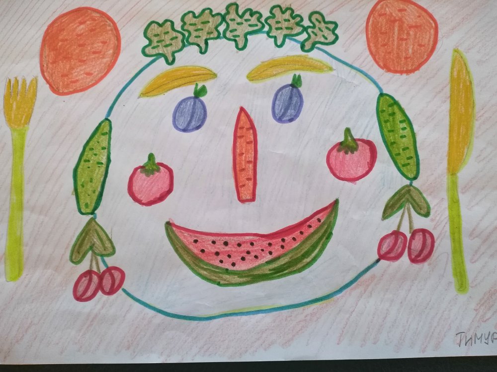 Здоровое питание рисунки детей