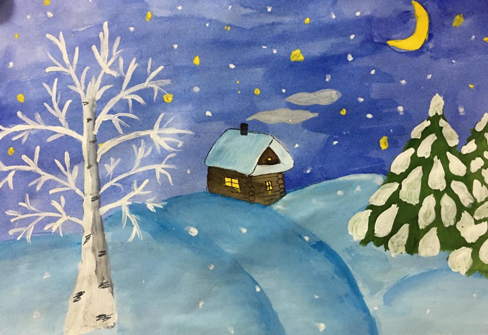 Зимушка зима рисунок в детский сад