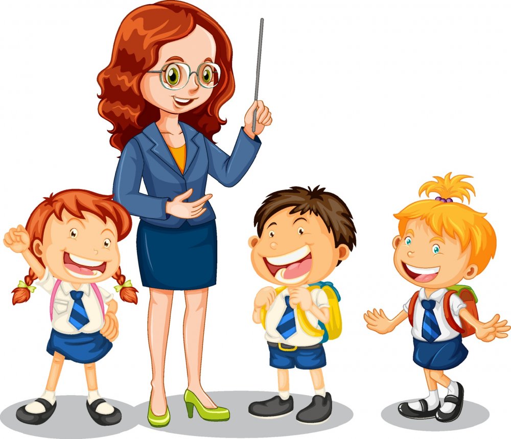 Клипарт школа учитель с детьми