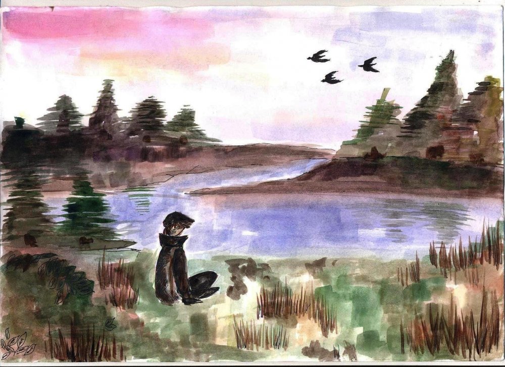 Астафьев Васюткино озеро иллюстрации