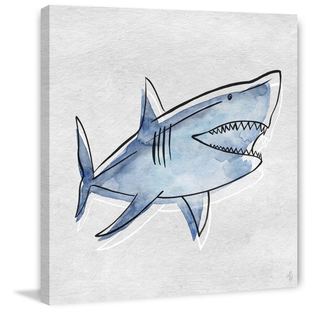 Голубая акула рисунок