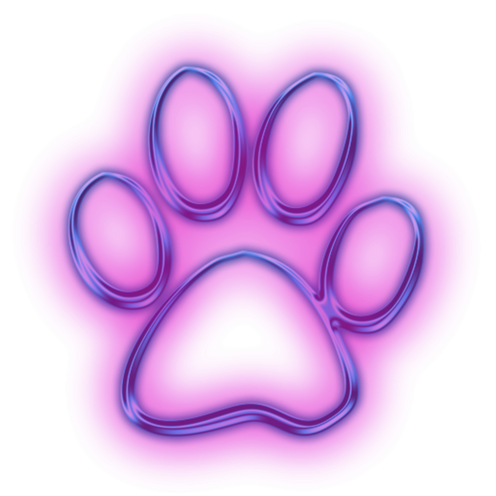 Отпечаток лапы кошки фиолетовый