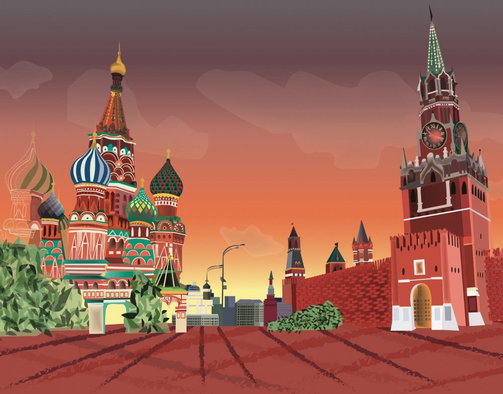 Кремль красная площадь вектор