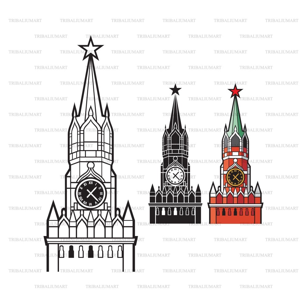 Чертеж Спасской башни Московского Кремля