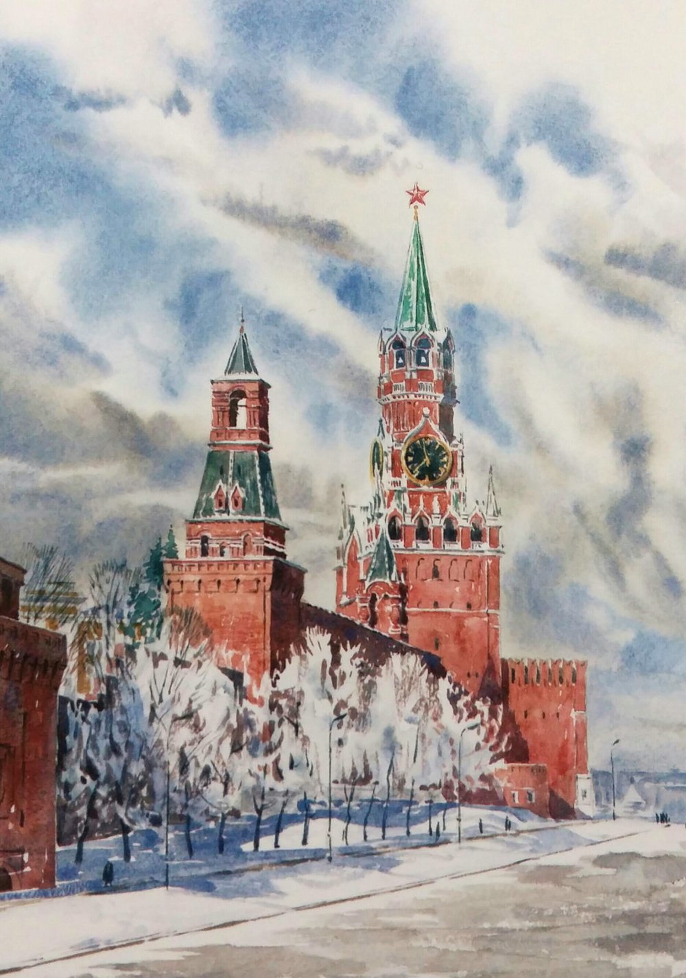 Москва Кремль Спасская башня в живописи