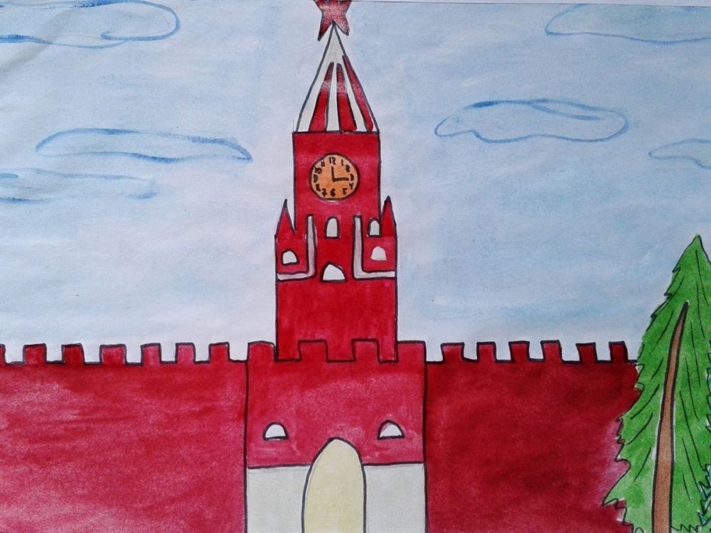 Спасская башня Кремля для детей