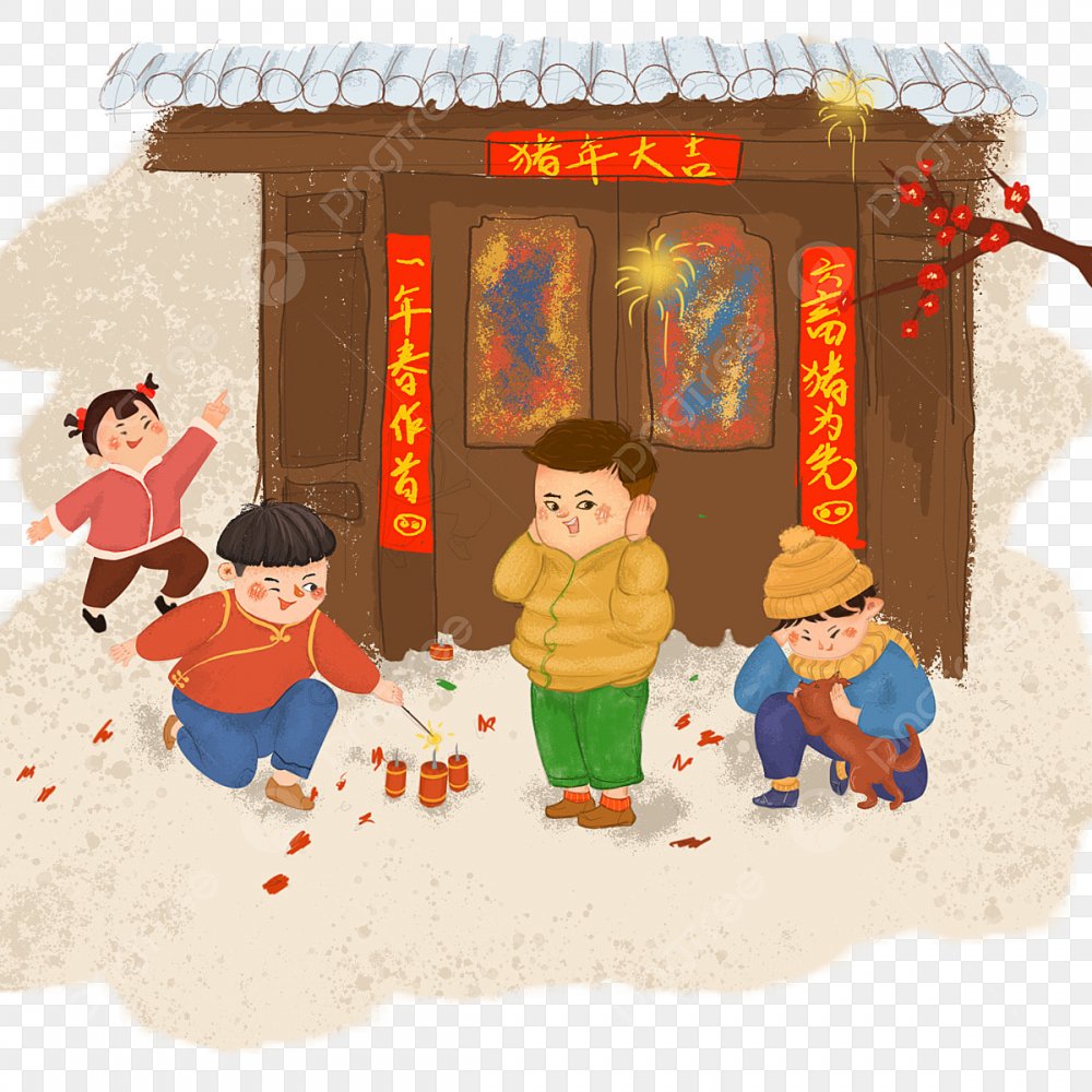 Празднование нового года в Китае рисунки