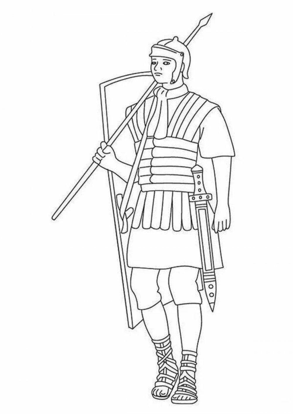 Раскраска Римский солдат