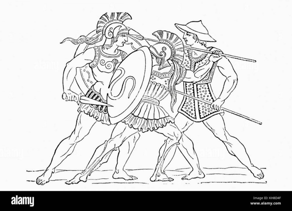 Воины древнего Рима черно белое