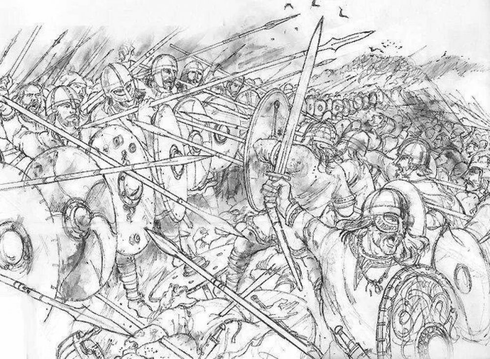 Раскраска сражение Куликовская битва