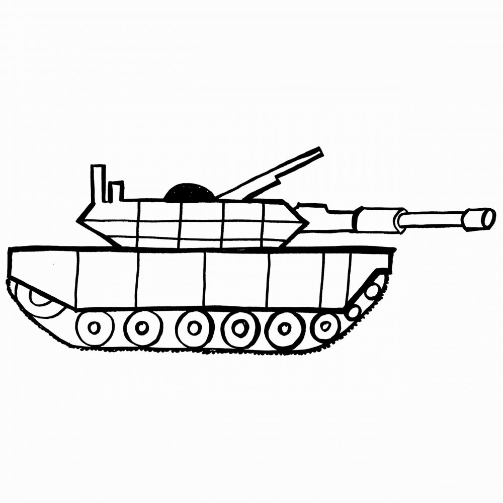 Трафарет танка для детей