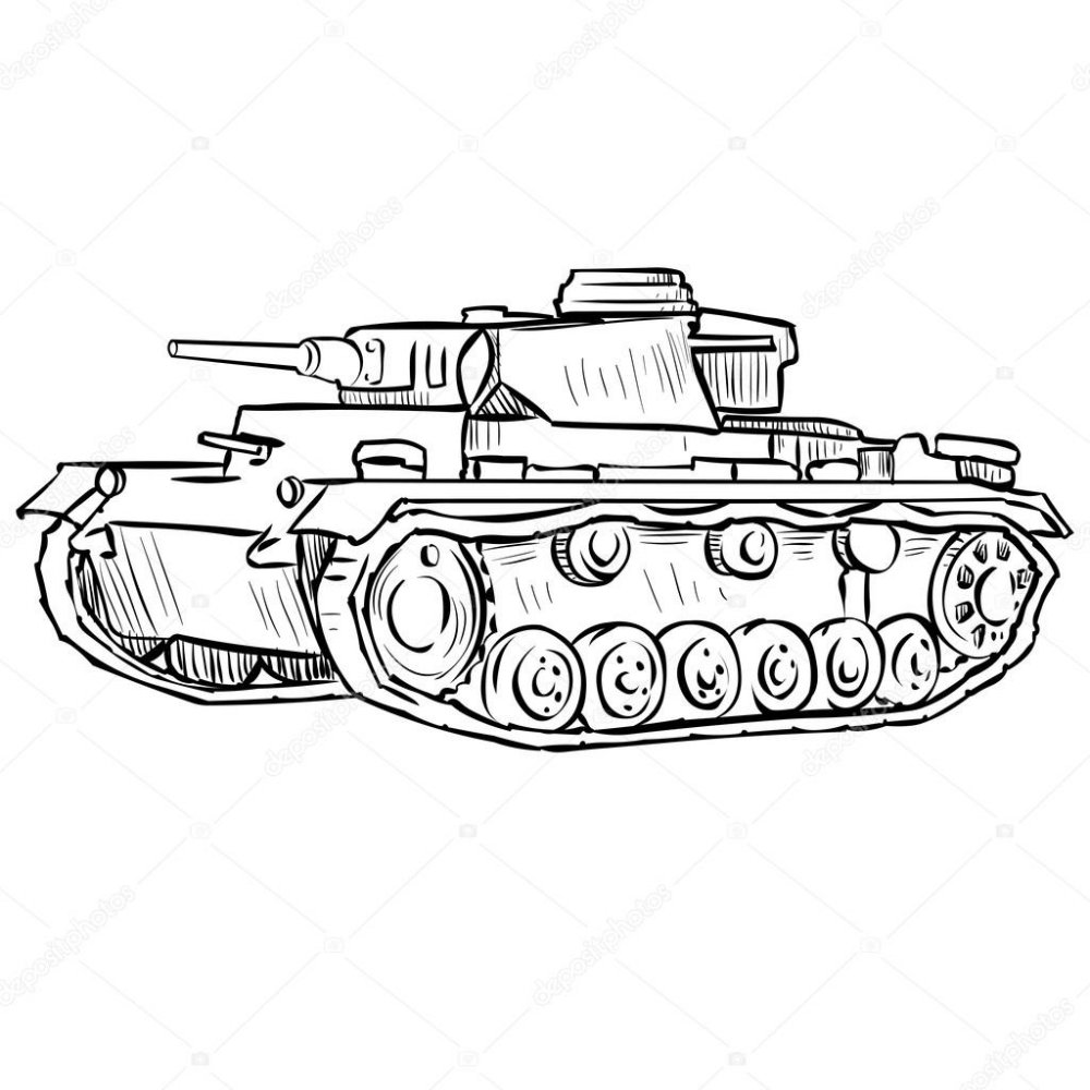 Рисунок немецкого танка для детей