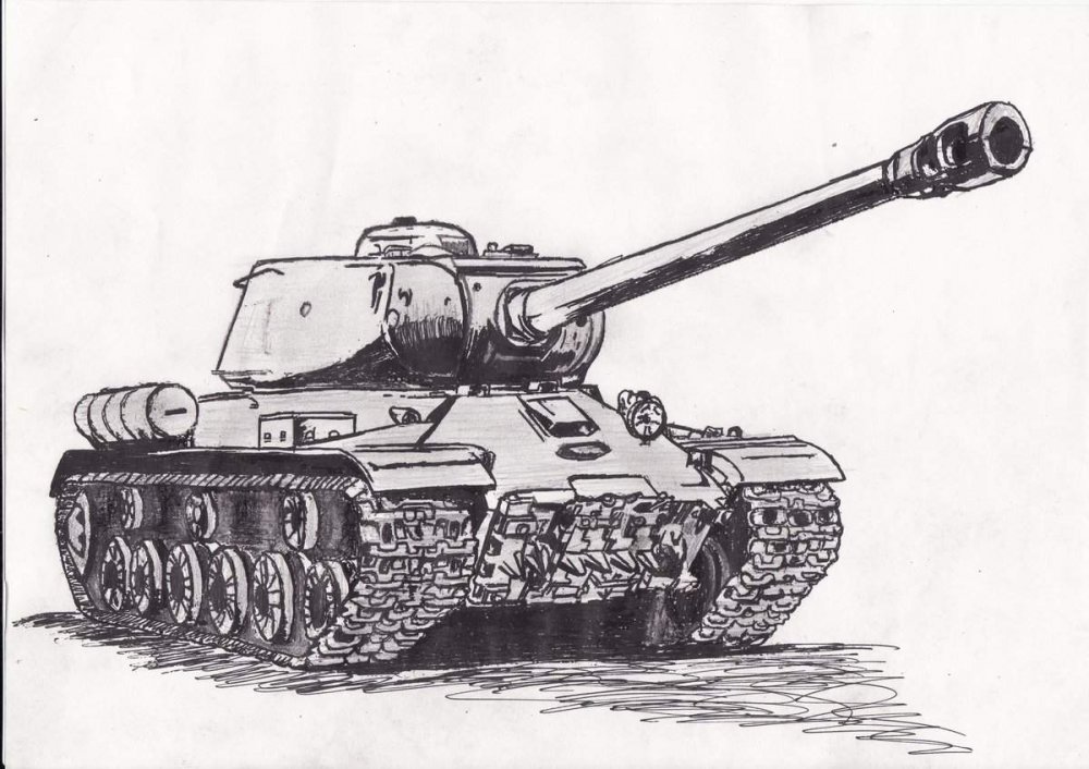 Рисунок танка ИС 2
