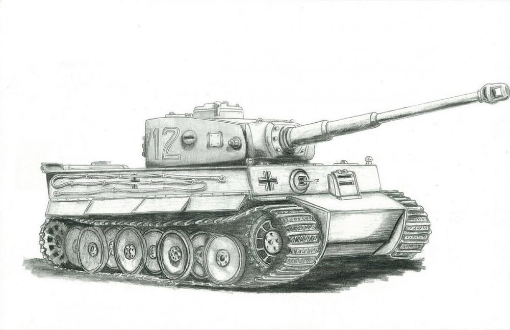 Танк тигр 1 рисунок