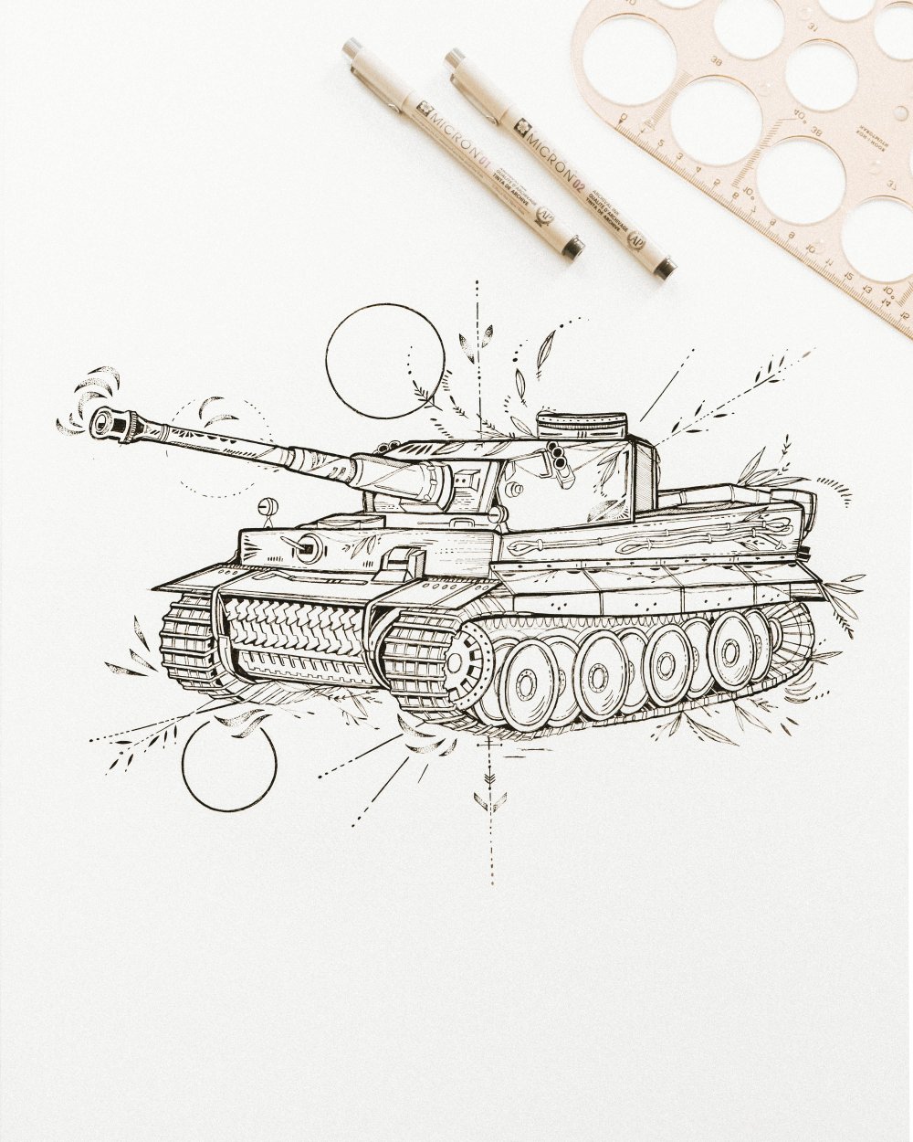 Паровой танк рисунок карандашом