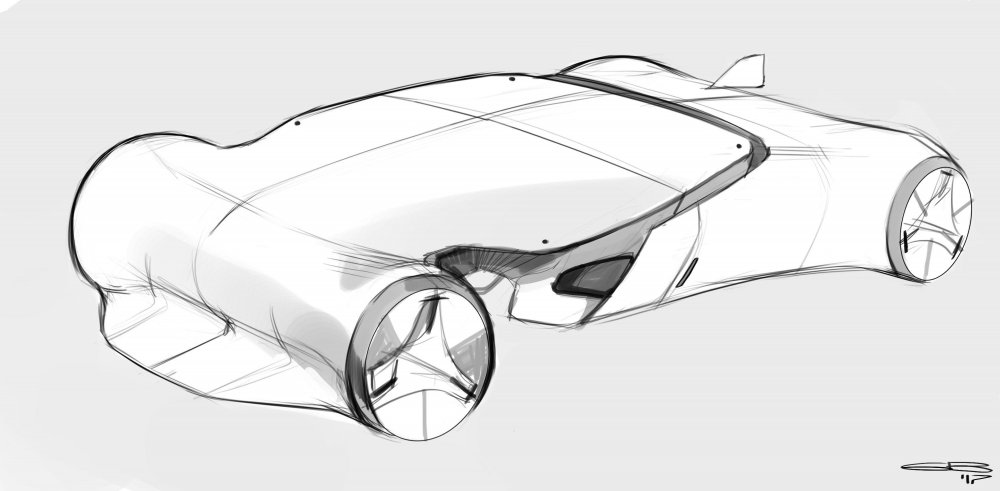 Автомобиль будущего карандашом