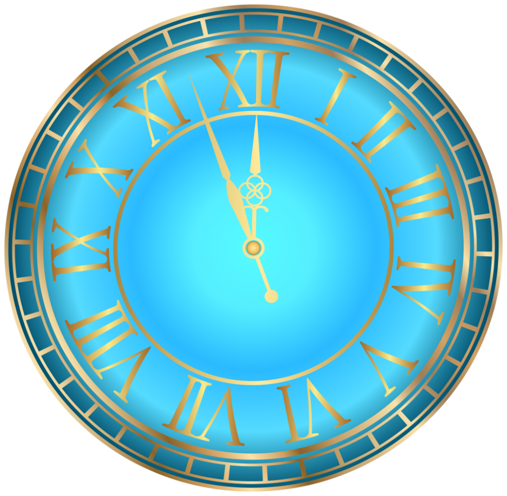 Часы новогодние синие вектор