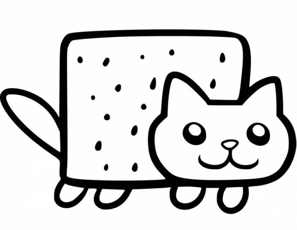 Котик бутербродик раскраска