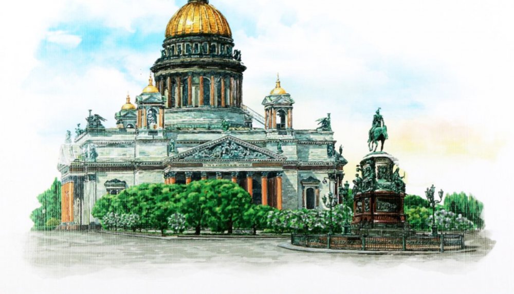 Исаакиевский собор в Санкт-Петербурге рисунок