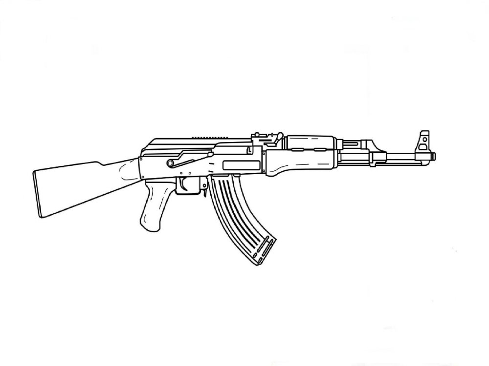 Автомат Калашникова АК-47 контур