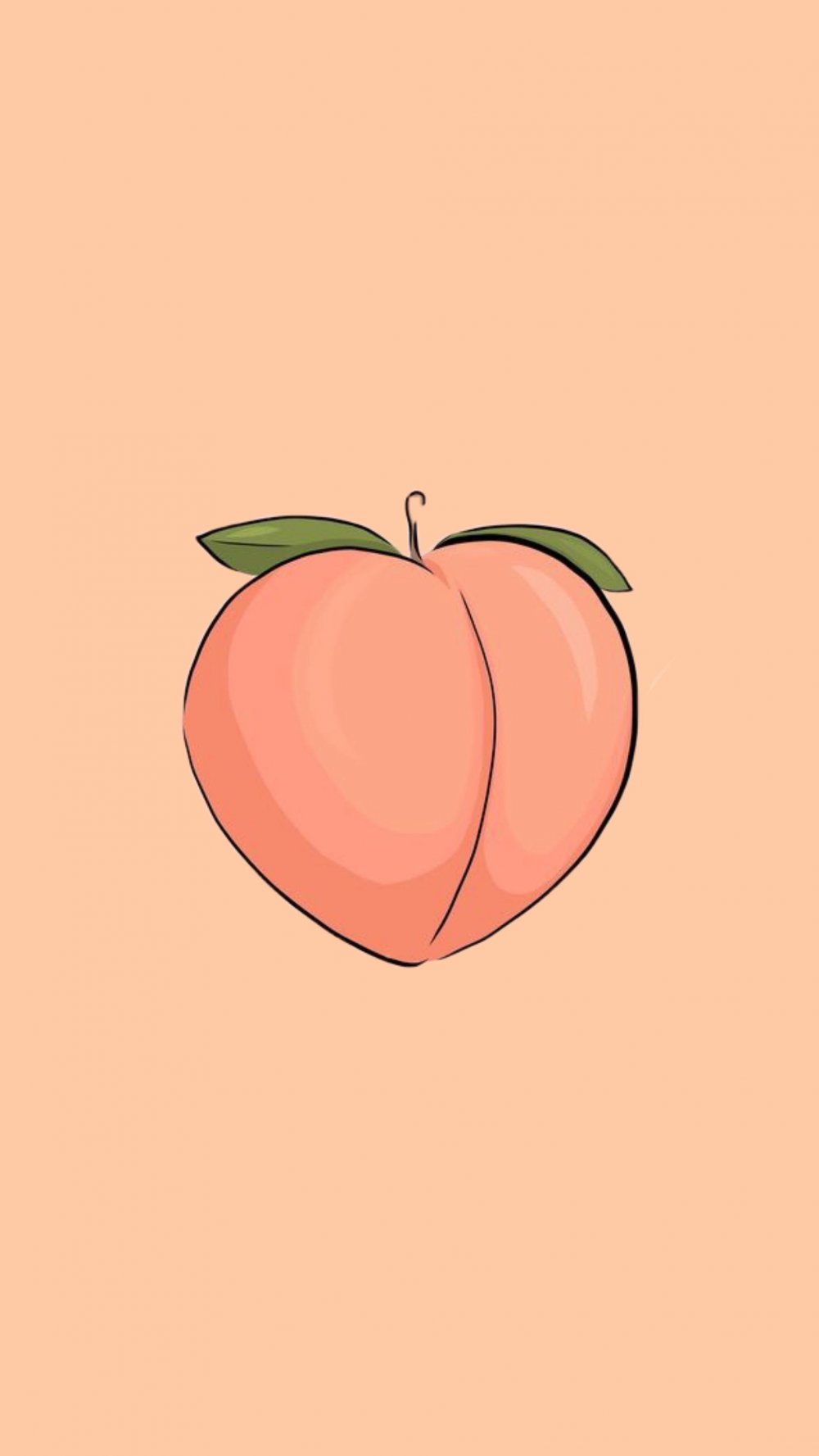 Персик нарисованный