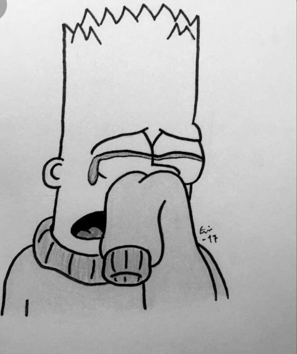 Барт симпсон рисунок плачет