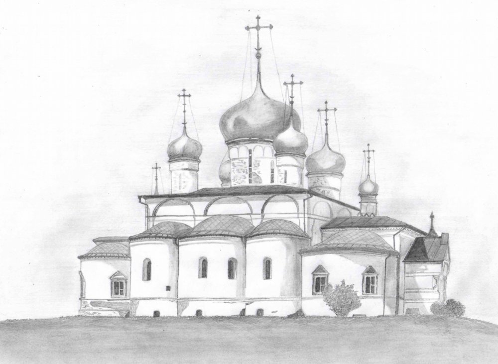 Спасо-Преображенский монастырь Ярославль рисунок