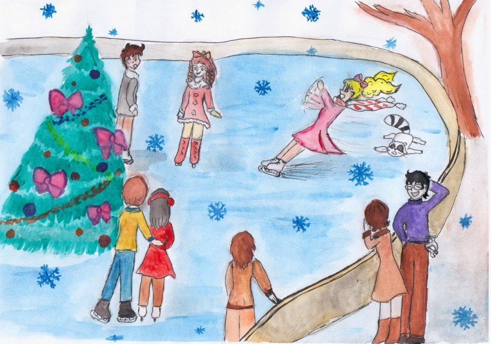Рисунок на тему Рождественские каникулы