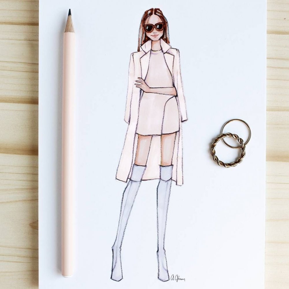 Рисунки дизайнеров одежды карандашом для начинающих