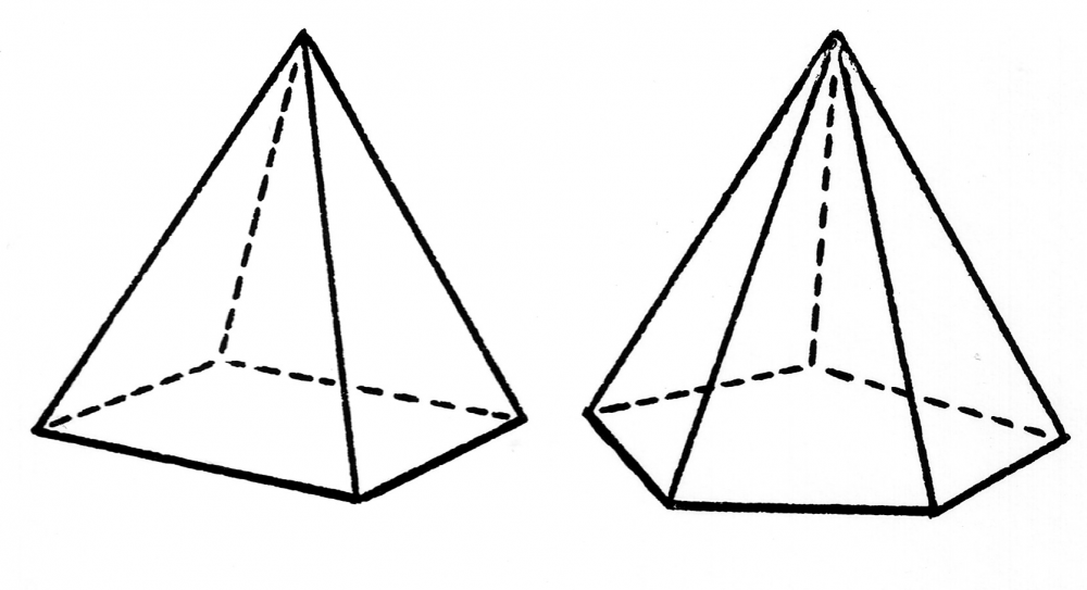 Треугольная и четырехугольная пирамида