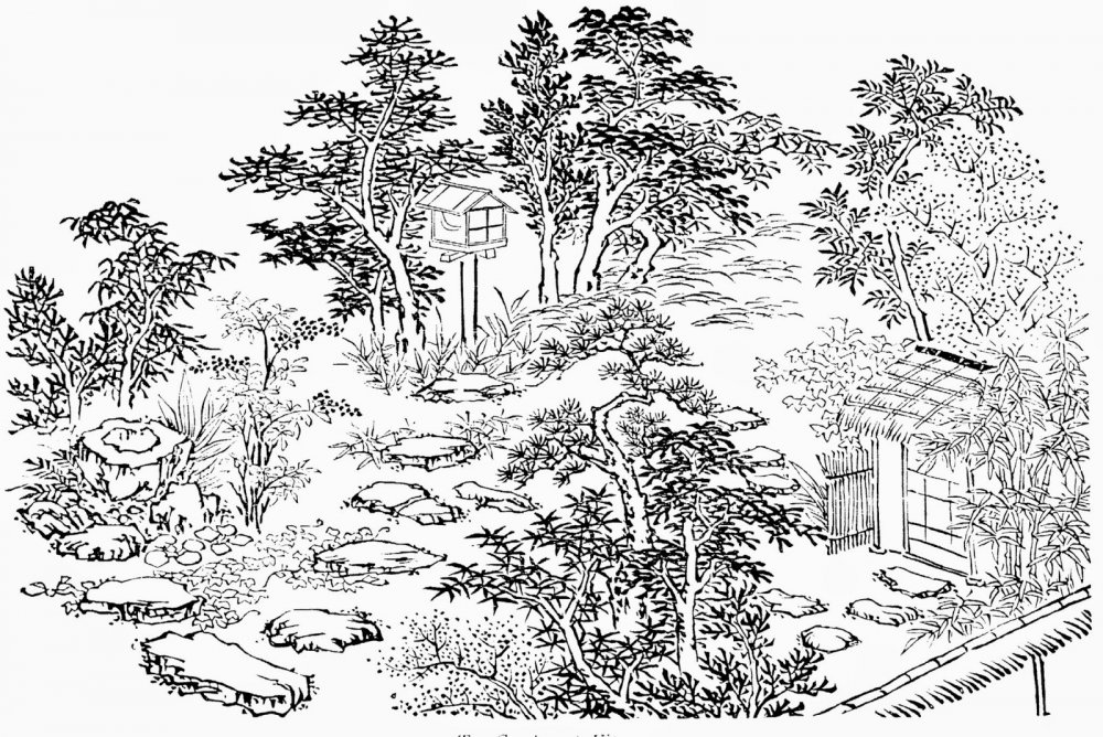 Сад в японском стиле для рисования