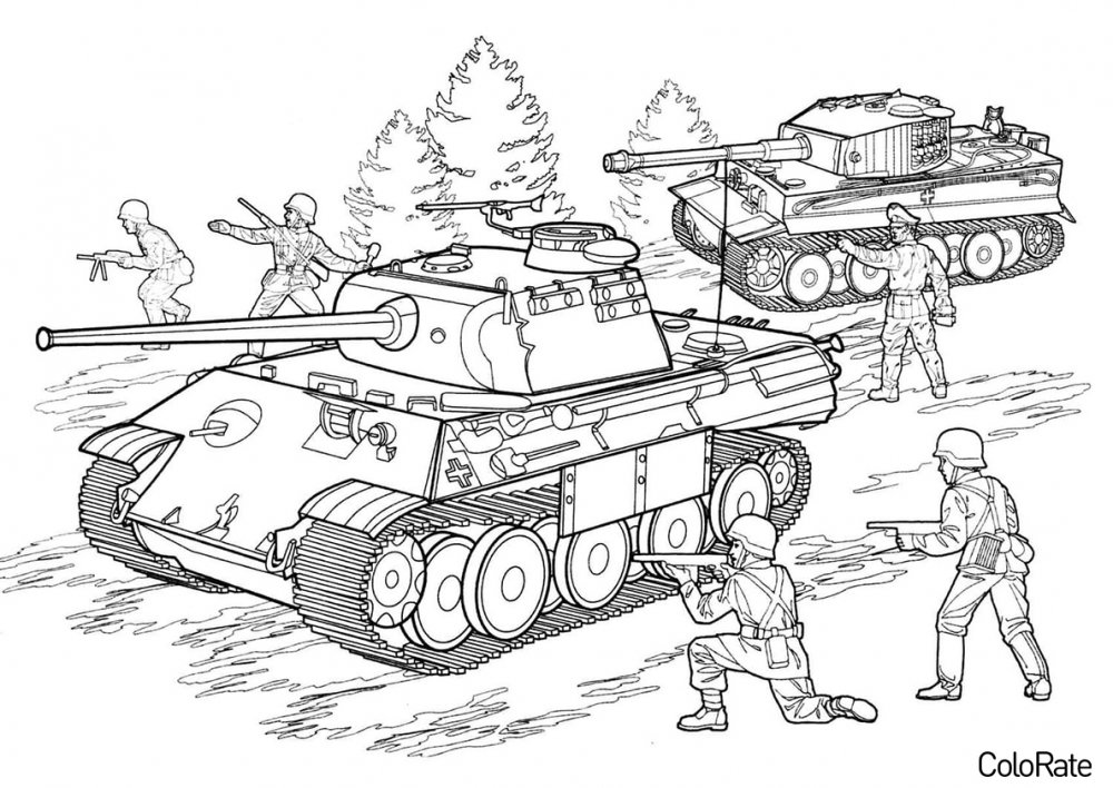 Раскраски танки ВОВ 1941-1945