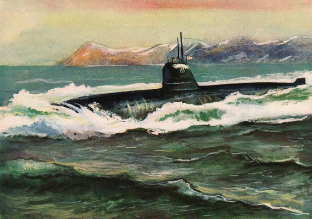 Советская подводная лодка в живописи