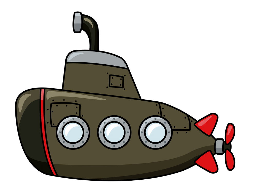 Подводная лодка вид спереди вектор