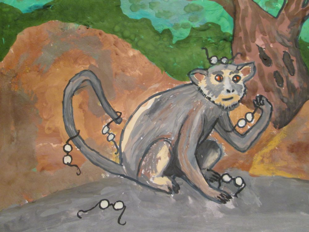 Рисунок на тему зеркало и обезьяна