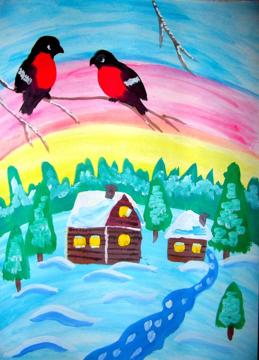Детские рисунки на тему зимние фантазии