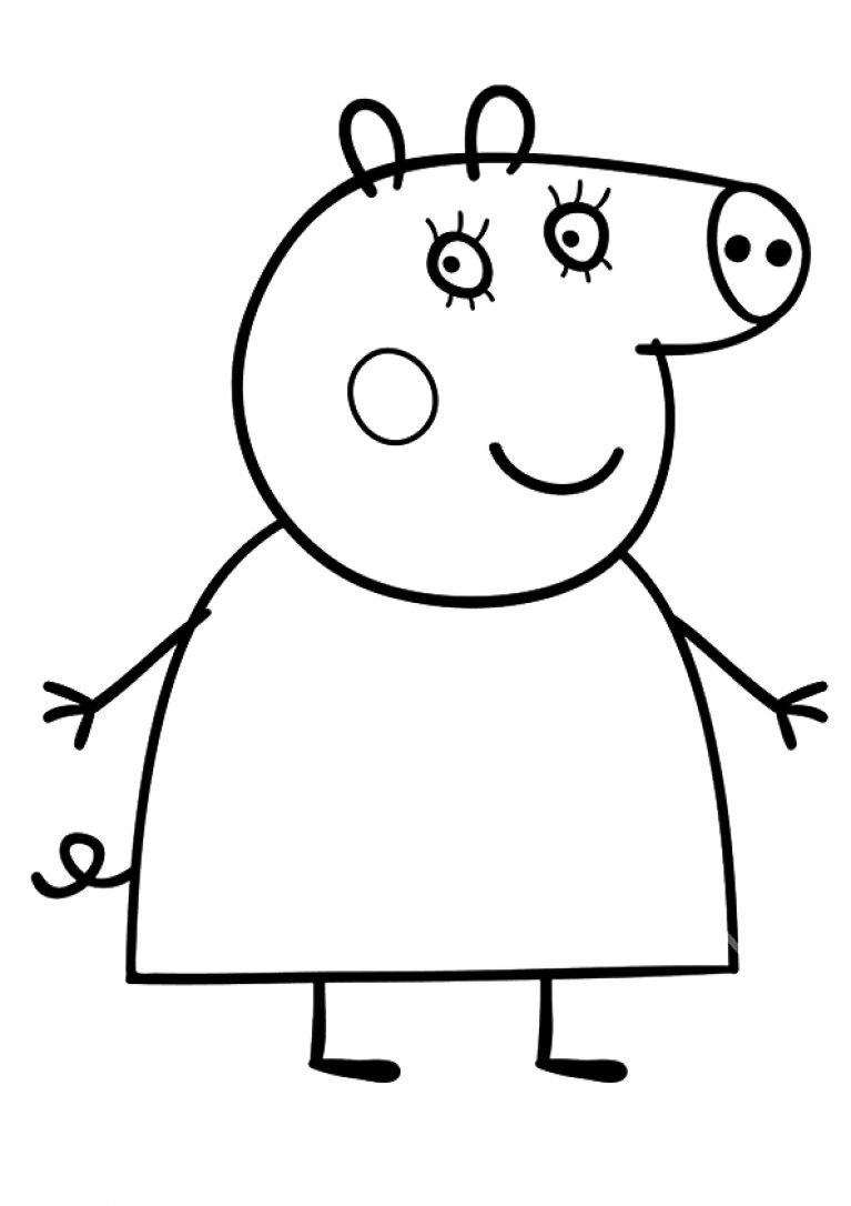 Свинка Пеппа раскраска для детей 2-3 лет