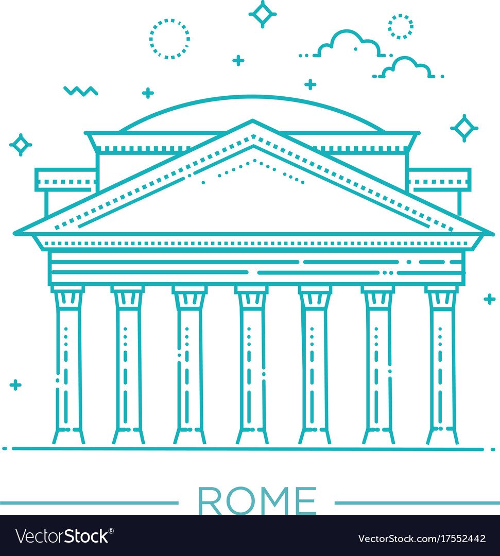 Пантеон Рим Векторная Графика