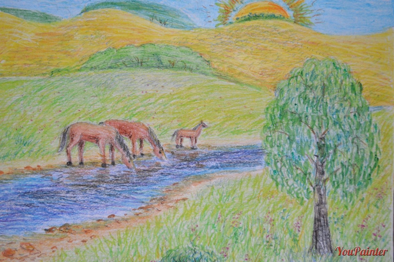 Рисунок к стихотворению на лугу. Степь рисунок. Природа Башкортостана рисунки. Рисунок на тему степь. Природа родного края рисунки.