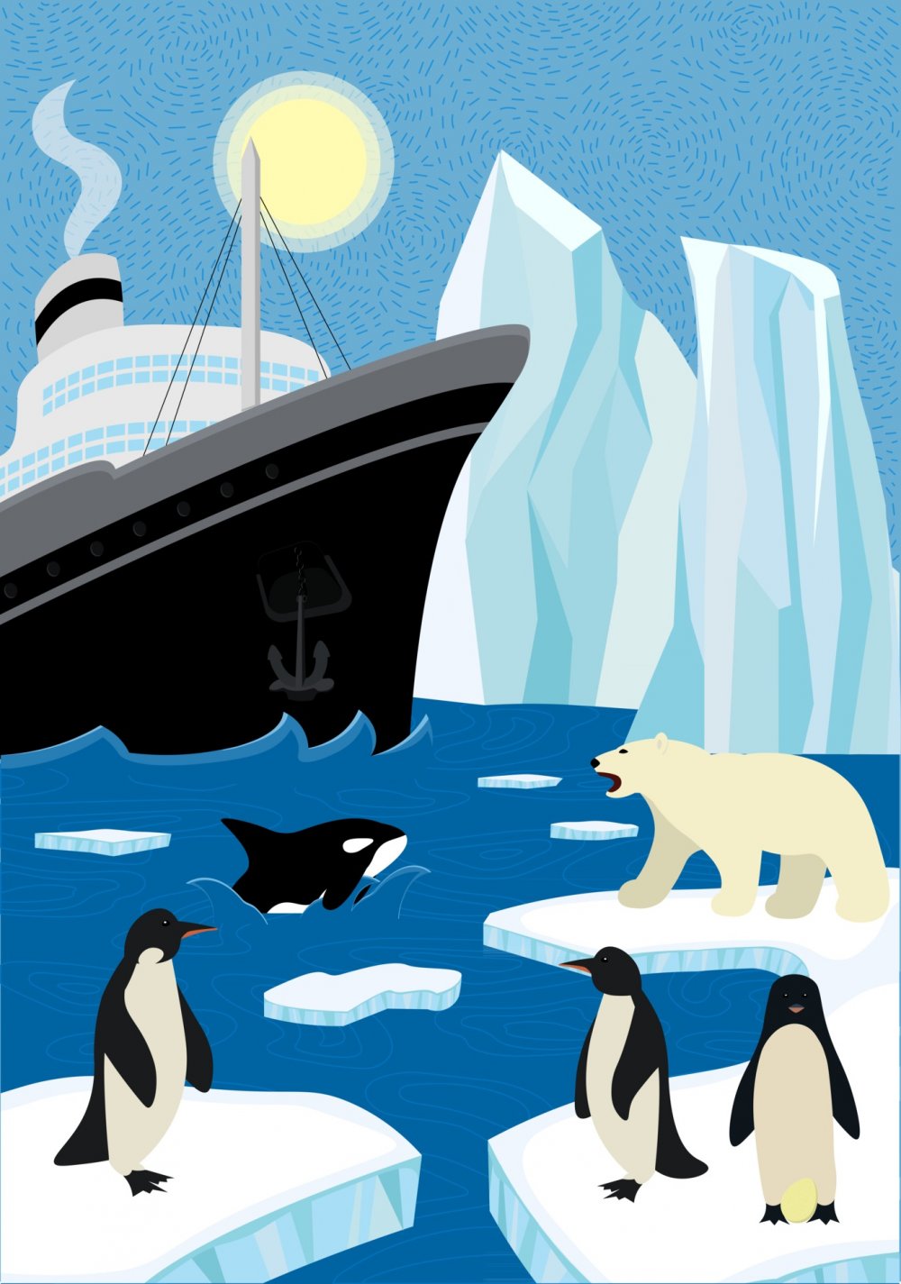 Ледокол Арктика животные рисунок