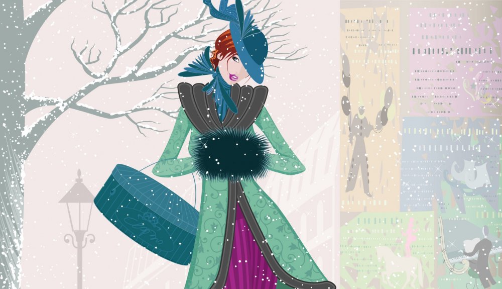Девушка зима иллюстрация