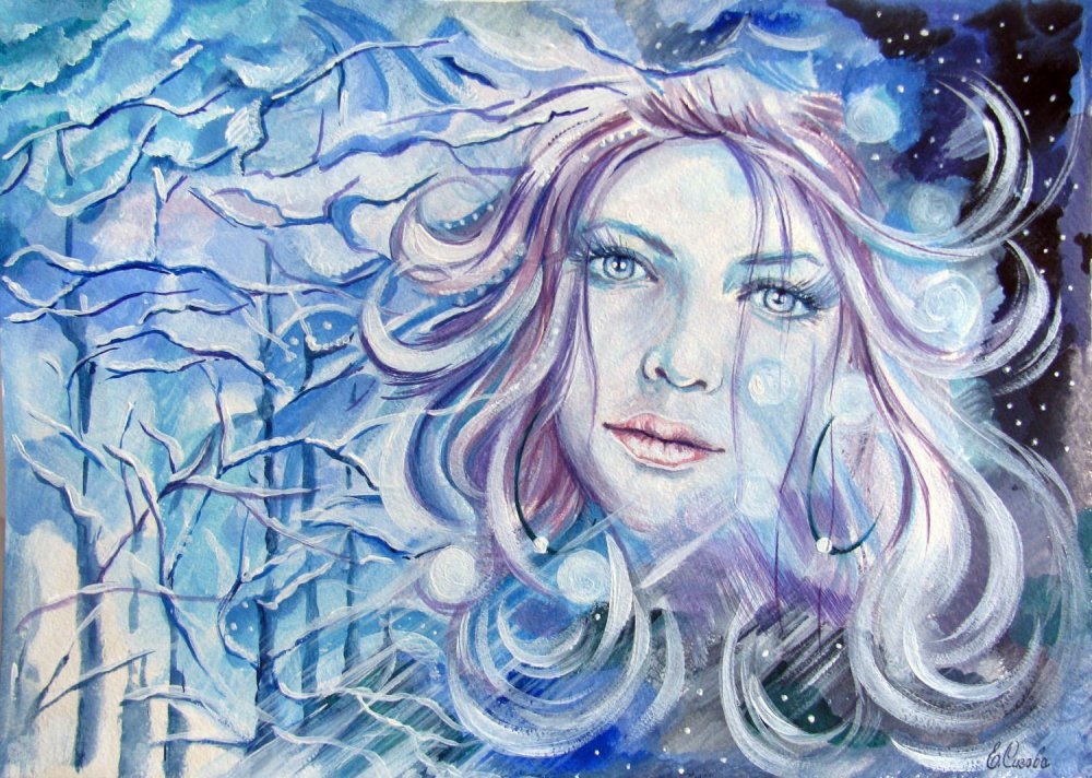 Elena Sizova художник зима