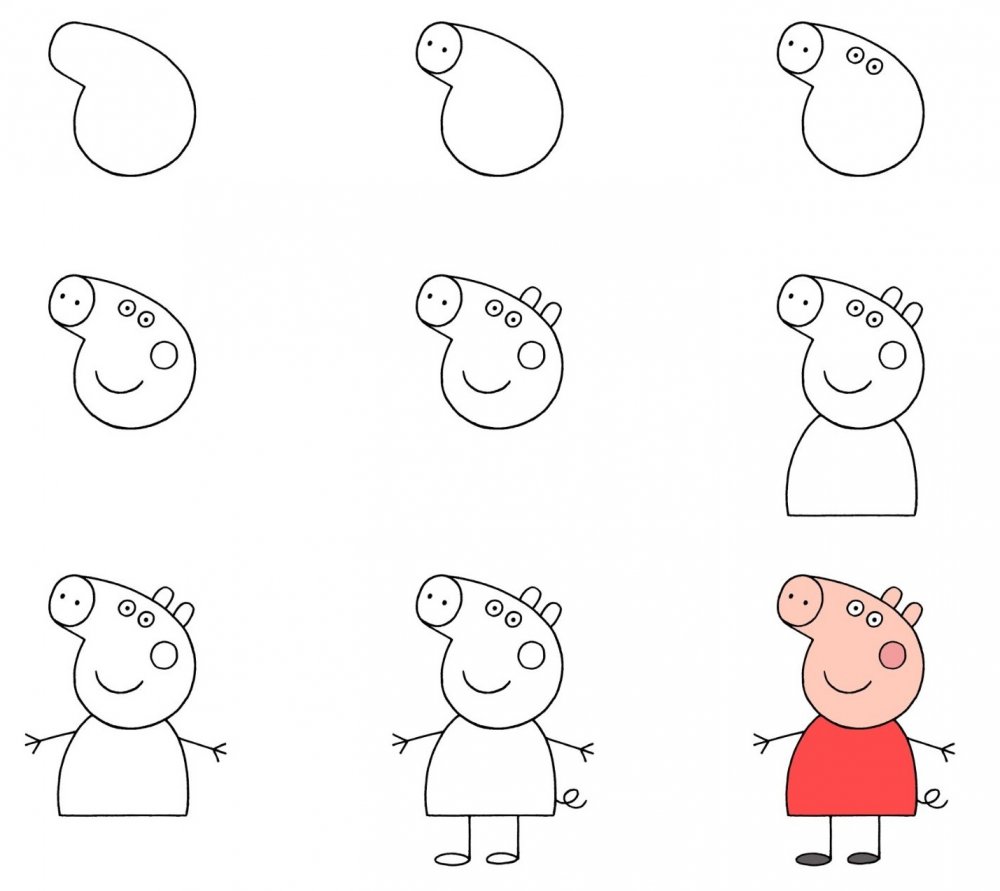 How to draw Peppa Pig