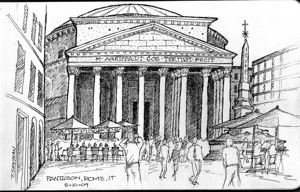 Древний Рим Пантеон рисунок