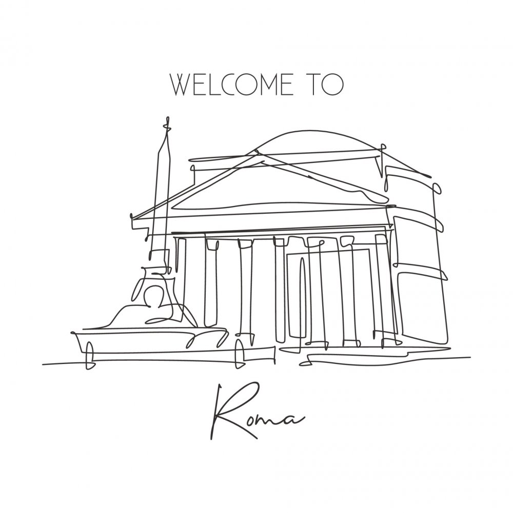Рим Италия Пантеон рисунок лёгкий
