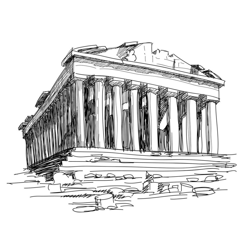 Храм Парфенон в Афинах рисунок