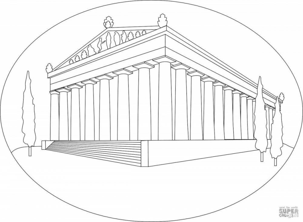 Храм Артемиды Эфесской раскраска