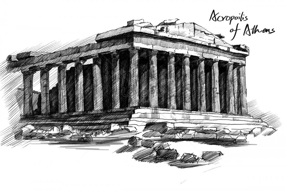 Акрополь Афины Греция вектор