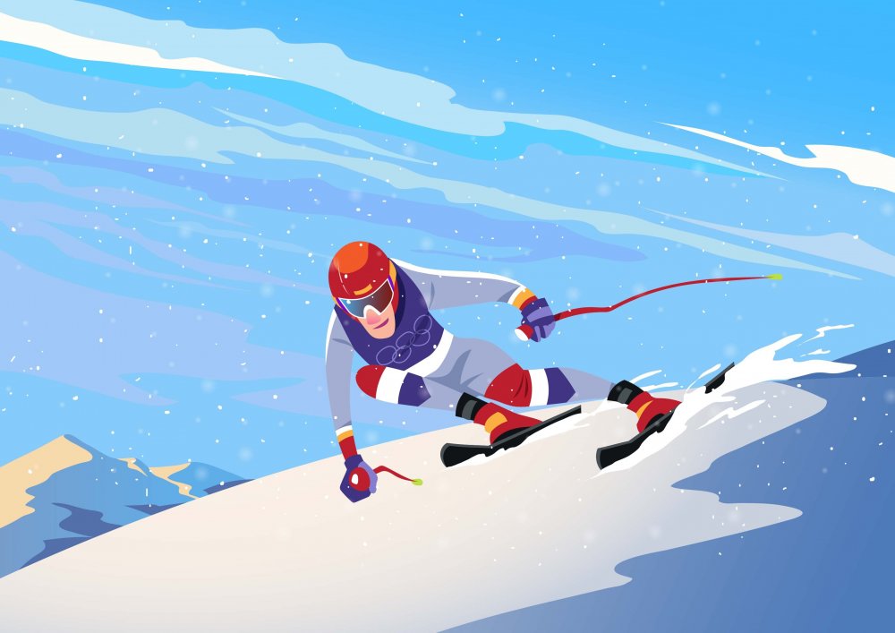 Рисунок лыжный спорт