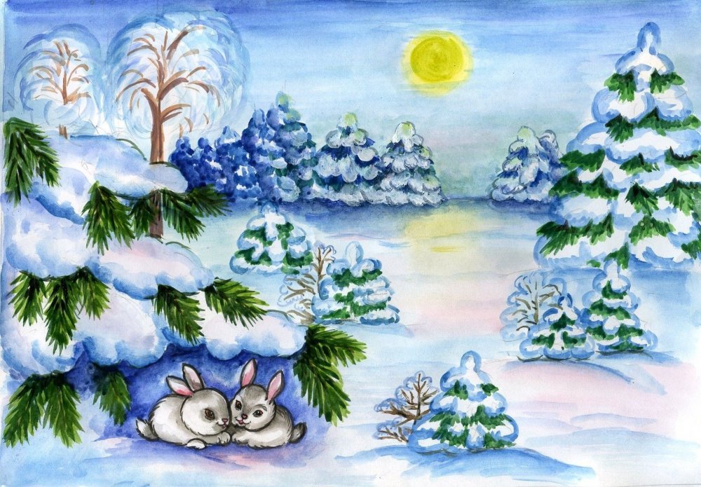 Рисунок тема зима